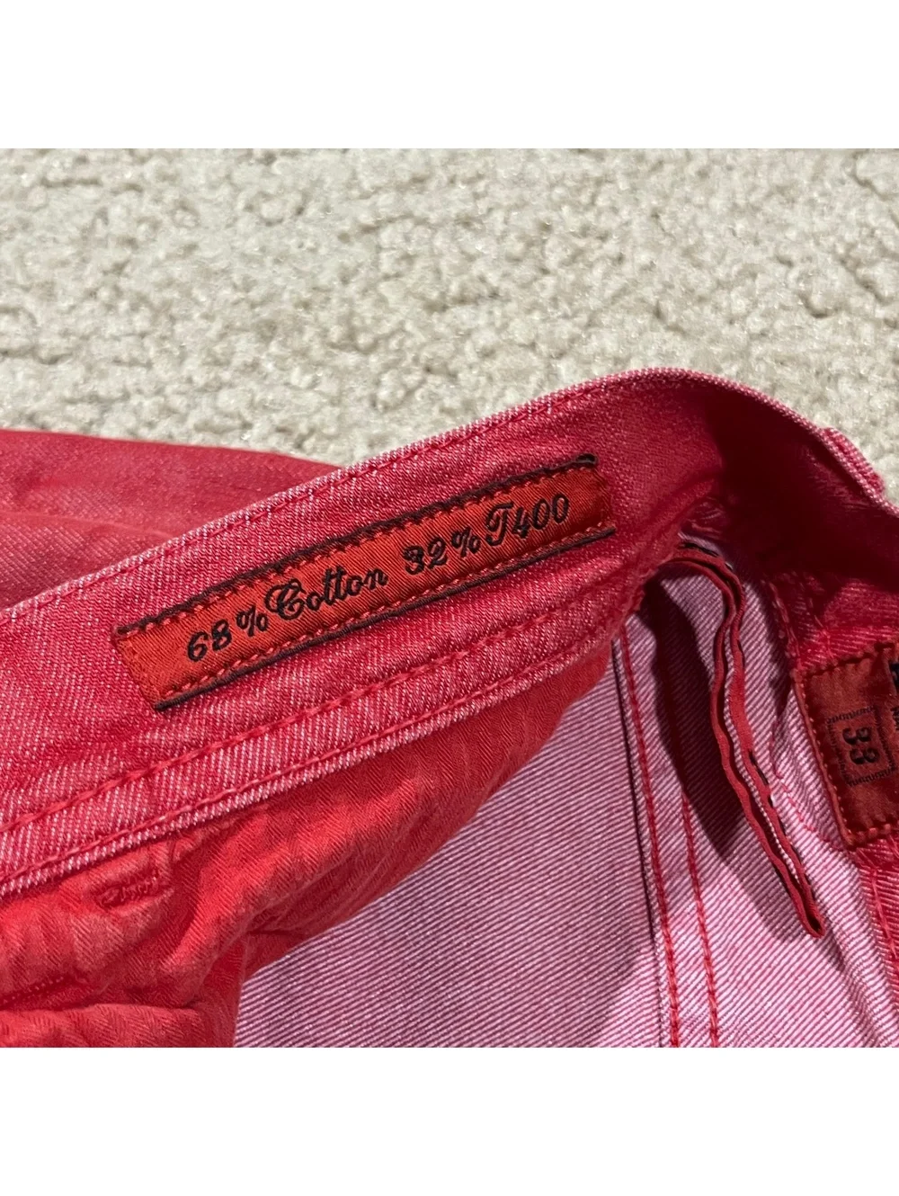 Kiton Mens Red Stretch Jeans Size 33